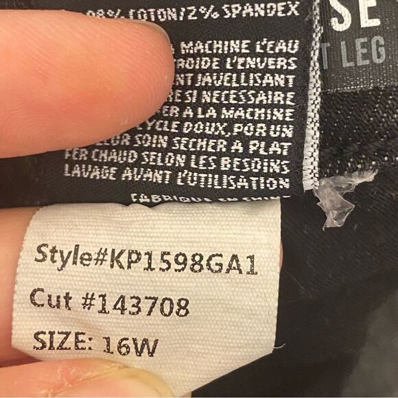 Kut From The Kloth Reese High Rise Fab Ab Ankle Straight Jeans distressed 16W - Picture 11 of 11